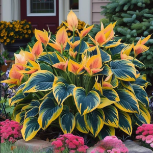 Хоста Флейм Данс купить по цене от 650р. в интернет-магазине «Посадика» с доставкой почтой в в Полярныйе и по всей России – [изображение №1].