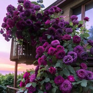 Роза Плетистая Плум Пэшн купить по цене от 610р. в интернет-магазине «Посадика» с доставкой почтой в в Полярныйе и по всей России – [изображение №1].